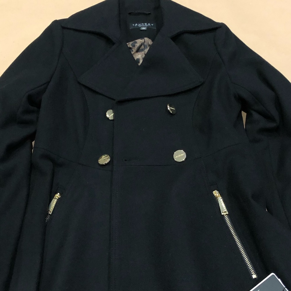 Laundry Shelli Segal Fit & Flare Wool Blend Black - Picture 3 of 8